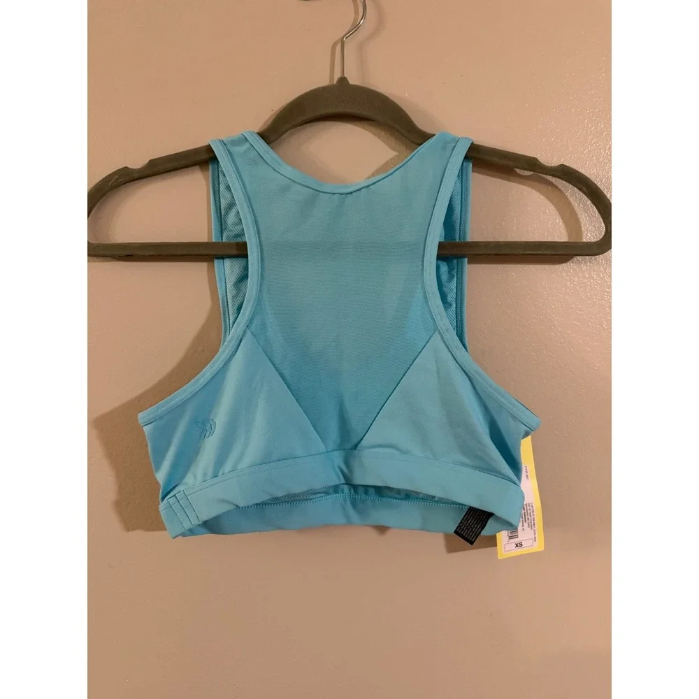 All in Motion Womens Neon Blue Mesh Back Sports Bra Removable Pads XS